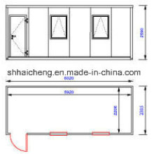 Single Container Dormitory with One Door and Two Windows (shs-fp-dormitory011)